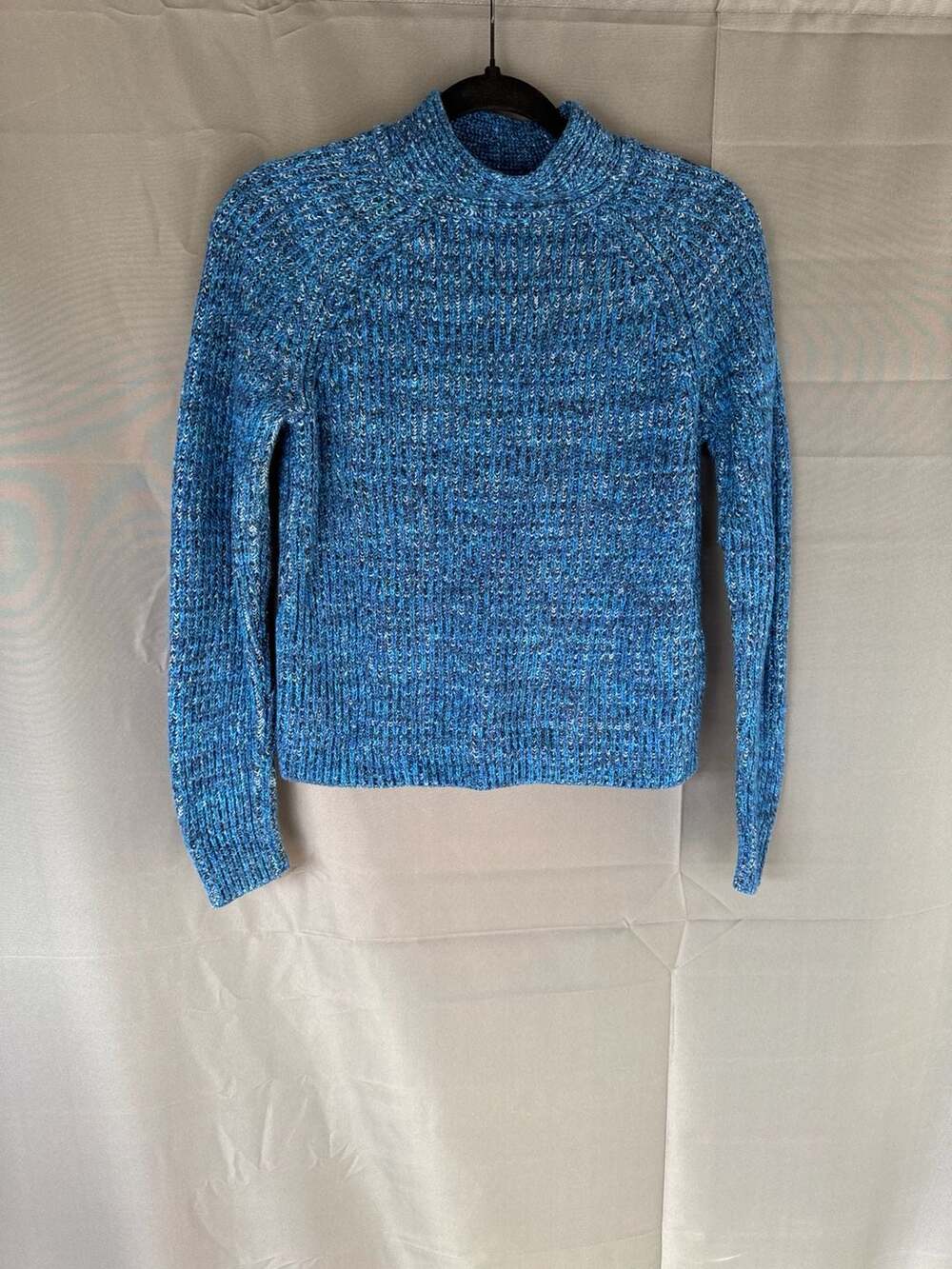 Banana Republic Blue Marled Chunky Knit Mock Neck Sweater Size XS